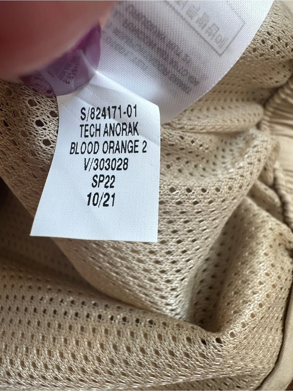 GAP Baby Blood Orange and Beige Tech Anorak Mesh-Lined Jacket. Size 4